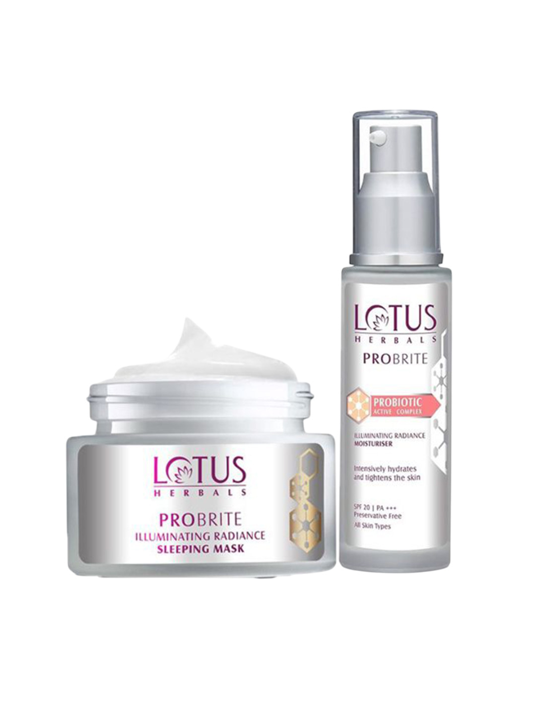 Lotus Herbals Set Of 2 Probrite Illuminating Radiance Sleeping Mask & Moisturiser