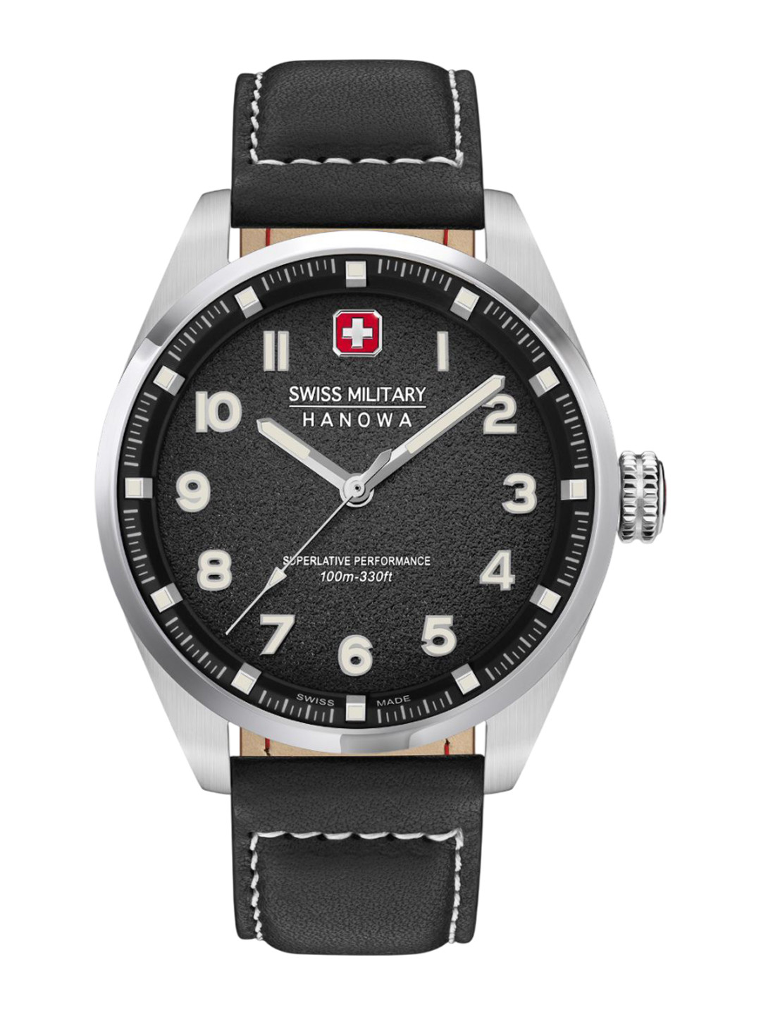 SWISS MILITARY HANOWA Men Dial & Leather Wrap Around Straps Swiss Made Watch SMWGA0001505