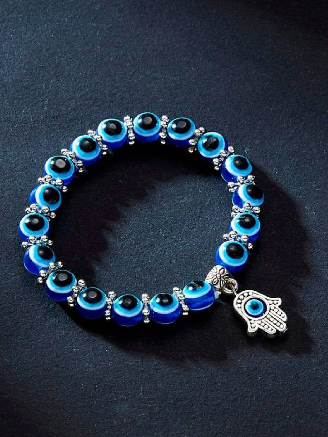 Crazy Fashion Unisex Onyx Elasticated Charm Bracelet
