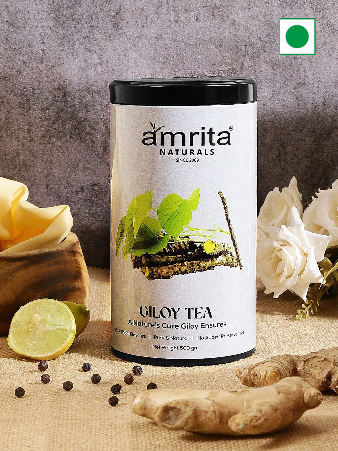 Amrita Naturals 100% Natural Giloy Herbal Tea- 500 g
