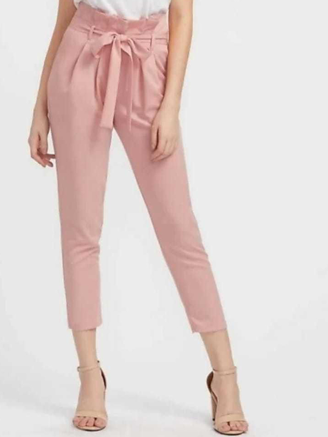 MS BOTTOM Women  Slim Fit Pleated Trousers
