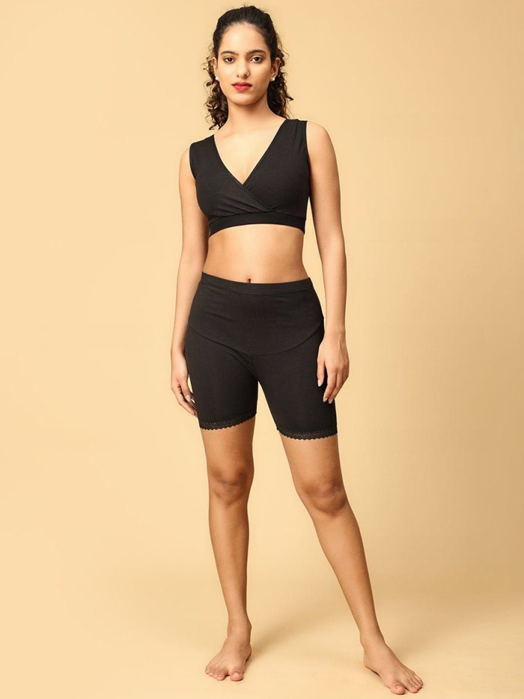 The Mom Store Cotton Non Padded High-Rise lingerie Set