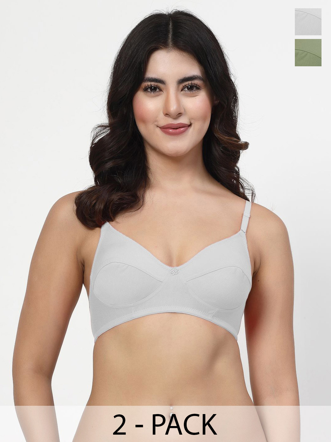 LILY manoop 2 Solid Full Coverage Non Padded Non-Wired Regular Everyday Bra