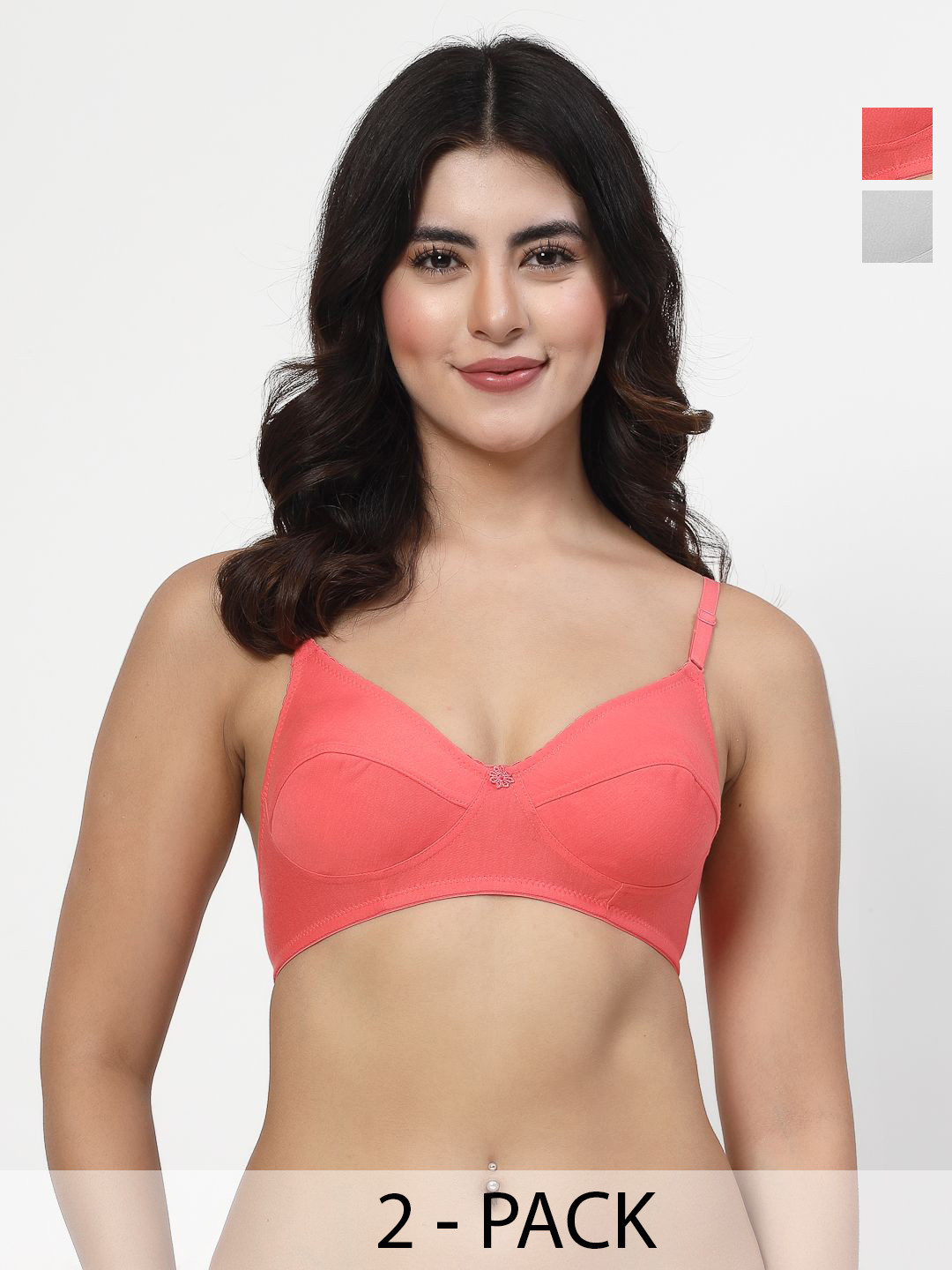 LILY manoop Pack Of 2 Full Coverage Seamed Non Padded Bra