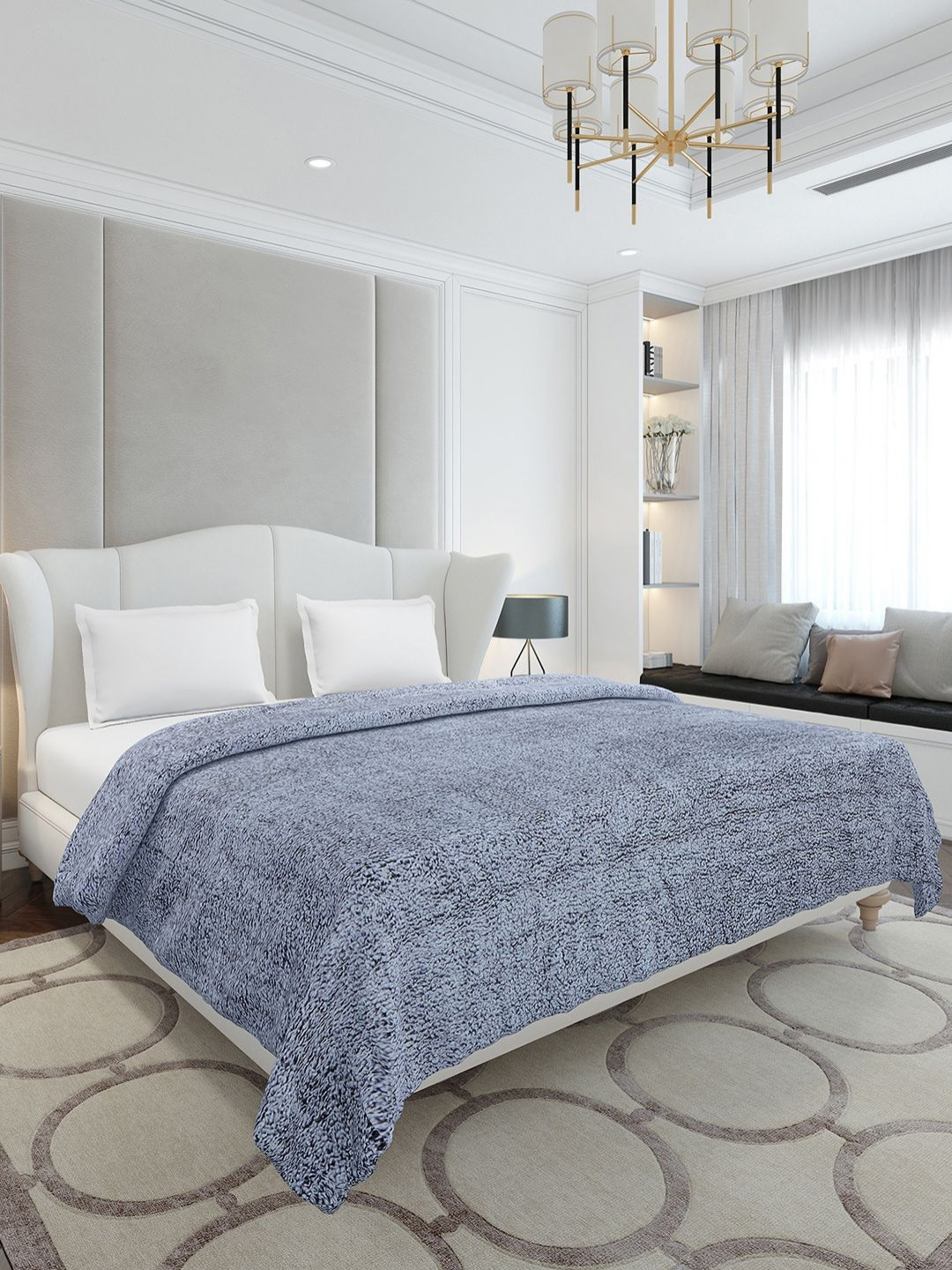 Monte Carlo Blue AC Room 270  GSM Double Bed Blanket