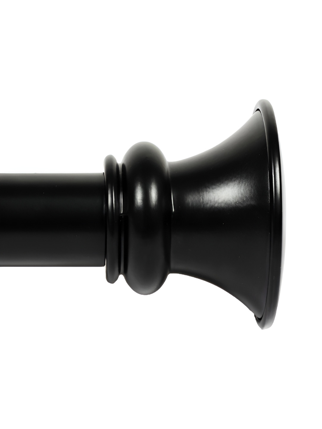 Deco Window Black Expandable Curtain Rod With Brackets