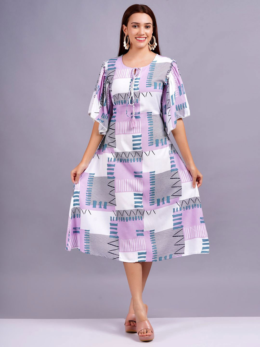 OH MI DIOS Women A-Line Midi Dress