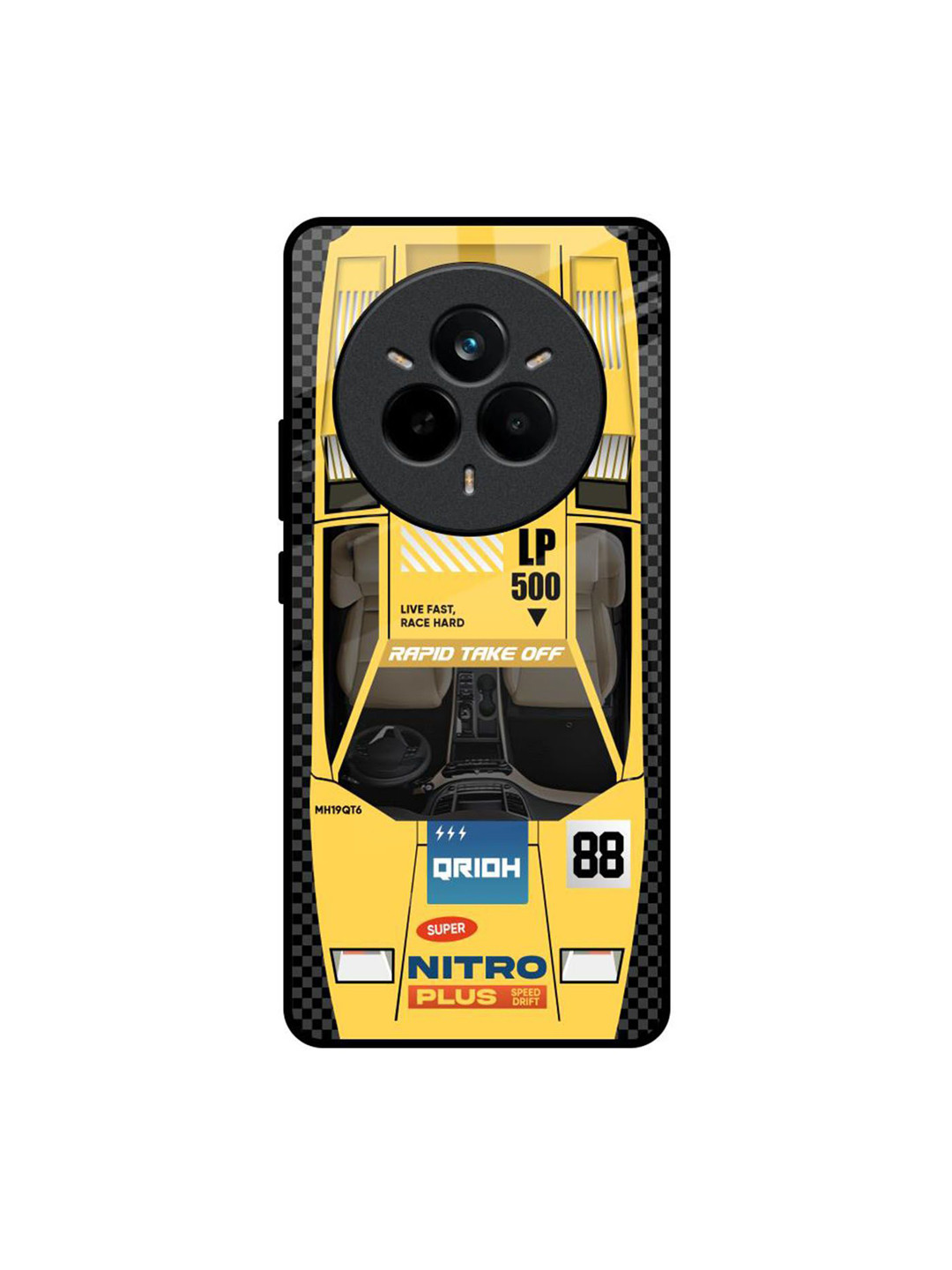 QRIOH Yellow Racing Car Realme 14 Pro 5G Impact Resistant Back Case
