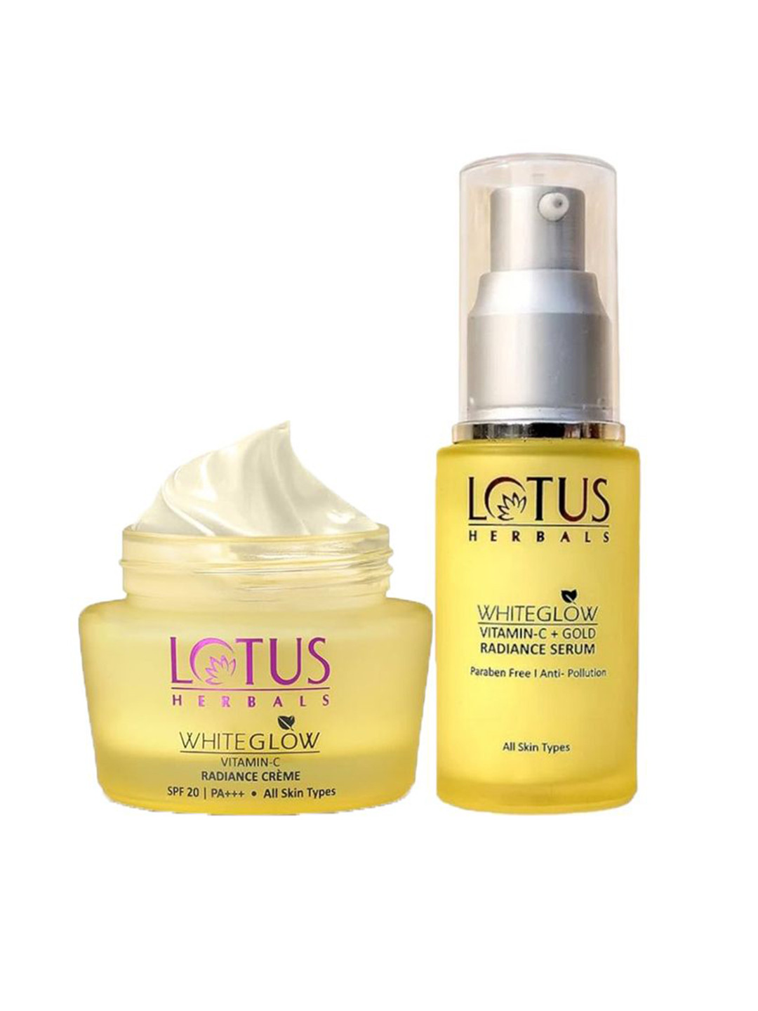 Lotus Herbals Set Of 2 WhiteGlow Vitamin C Radiance Cream 50 g & Radiance Face Serum 30 ml
