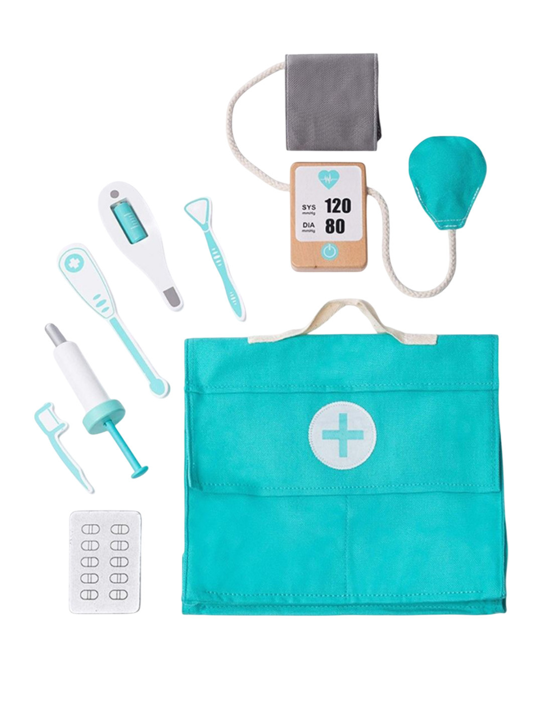 NESTA TOYS Kids 18-Piece Wooden Doctor Set