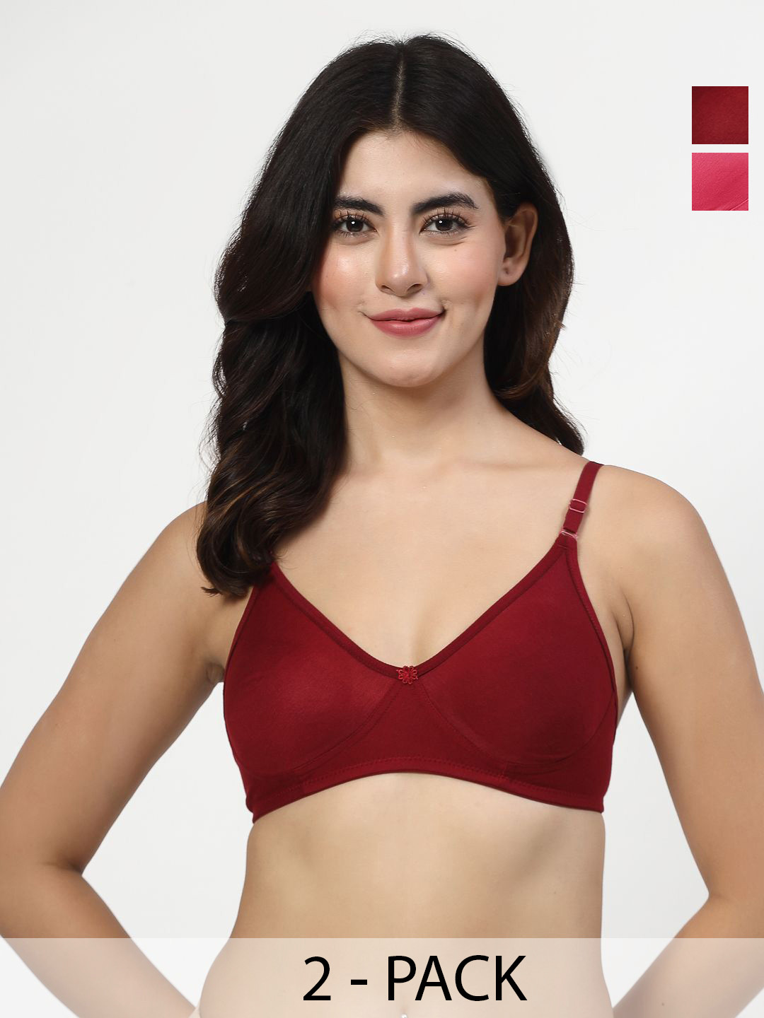 LILY wnysor 2 Solid Full Coverage Non Padded Non-Wired Regular T-shirt Bra