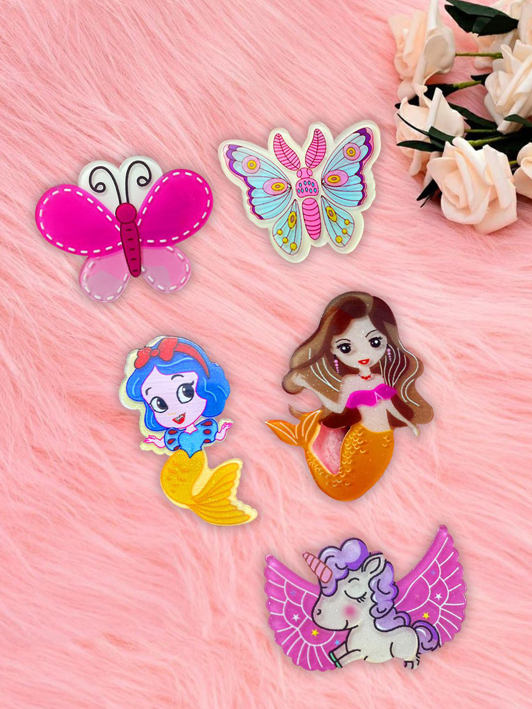 LYKAA Set of 5 Assorted Korean Acrylic Mermaid Unicorn Clips