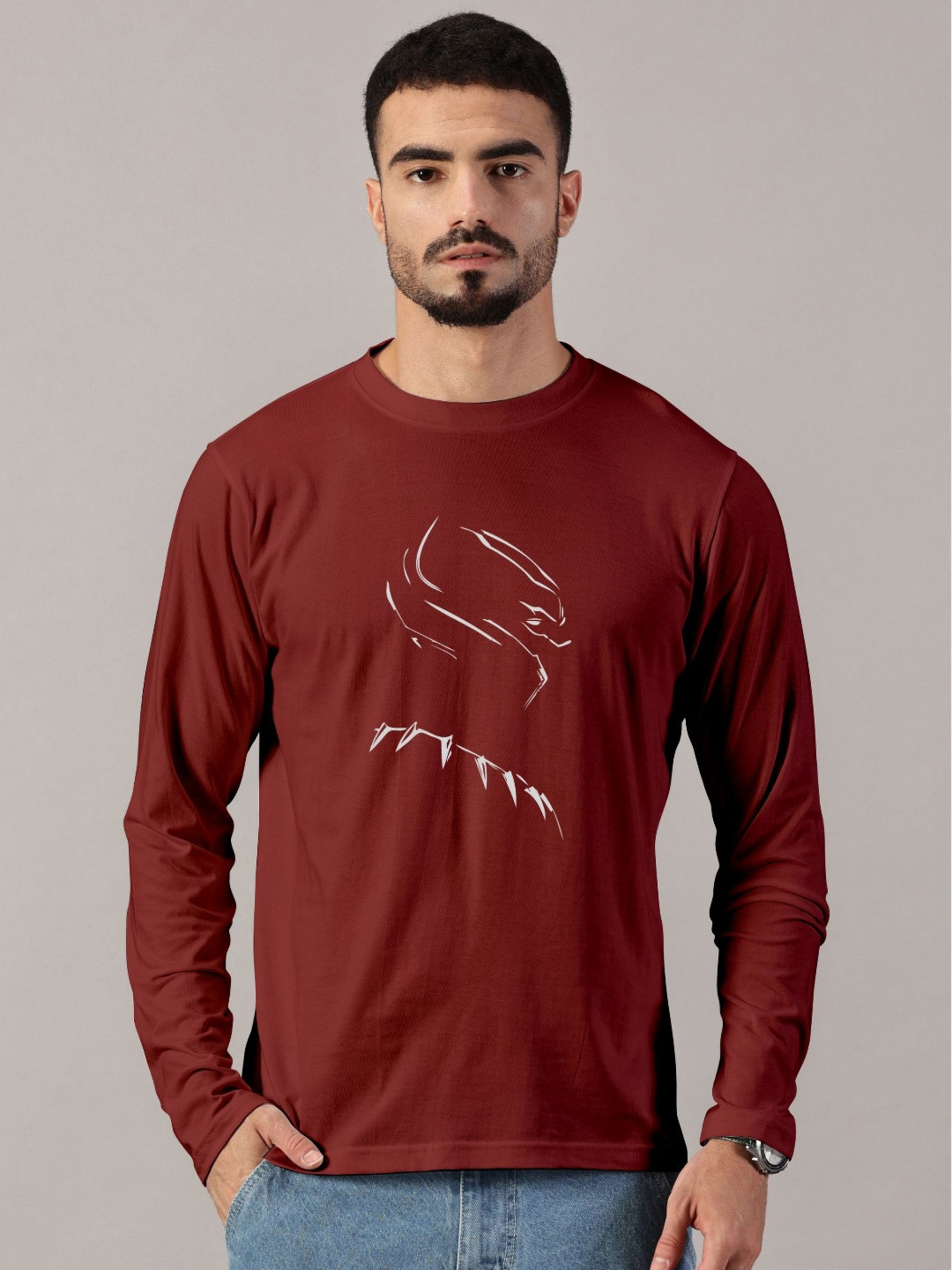 LEON Men Superhero Graphic Round Neck Cotton T-shirt