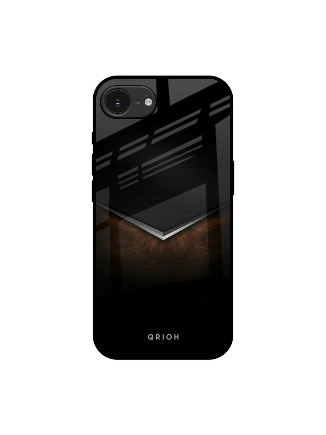 QRIOH Dark Walnut Apple iPhone 16e Impact Resistant Back Case