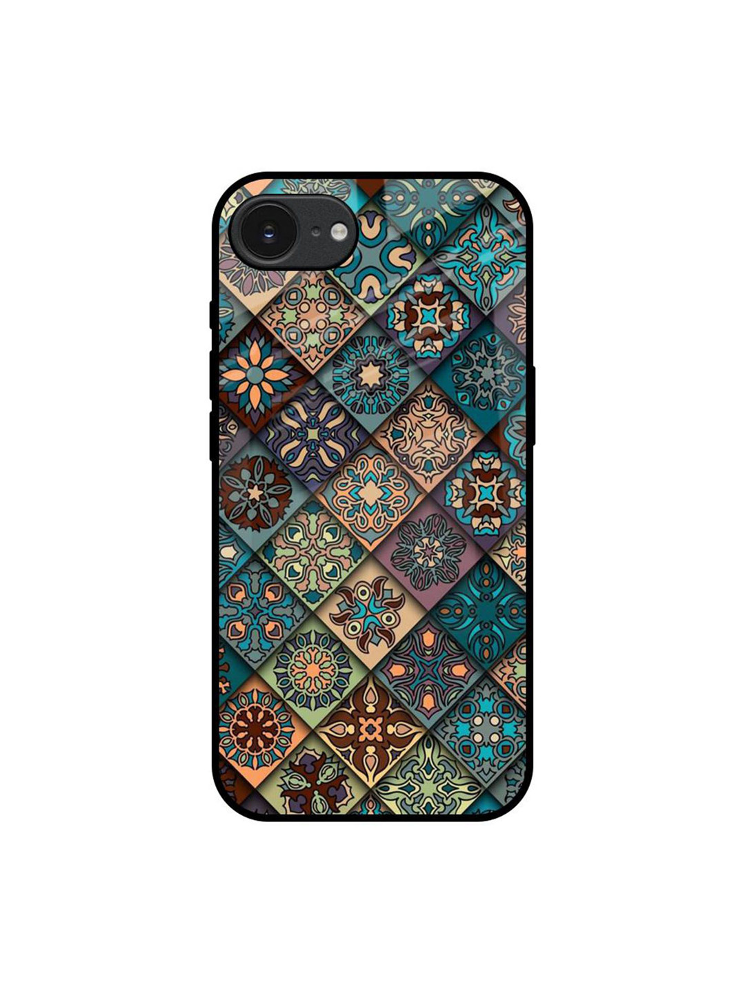 QRIOH Retro Art Floral Apple iPhone 16e Impact Resistant Back Case