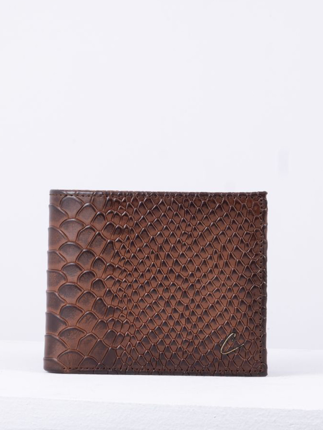 El'Curio Men Textured Leather Two Fold Wallet