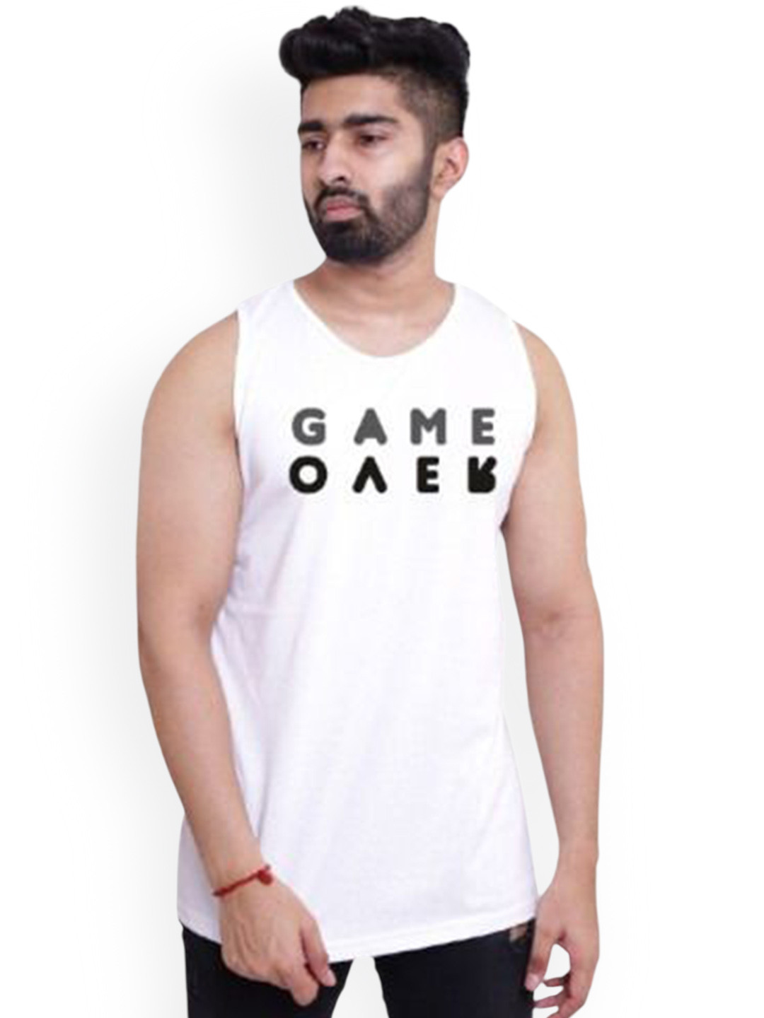 PINK GRAPES Men Round Neck Cotton Gym Vest