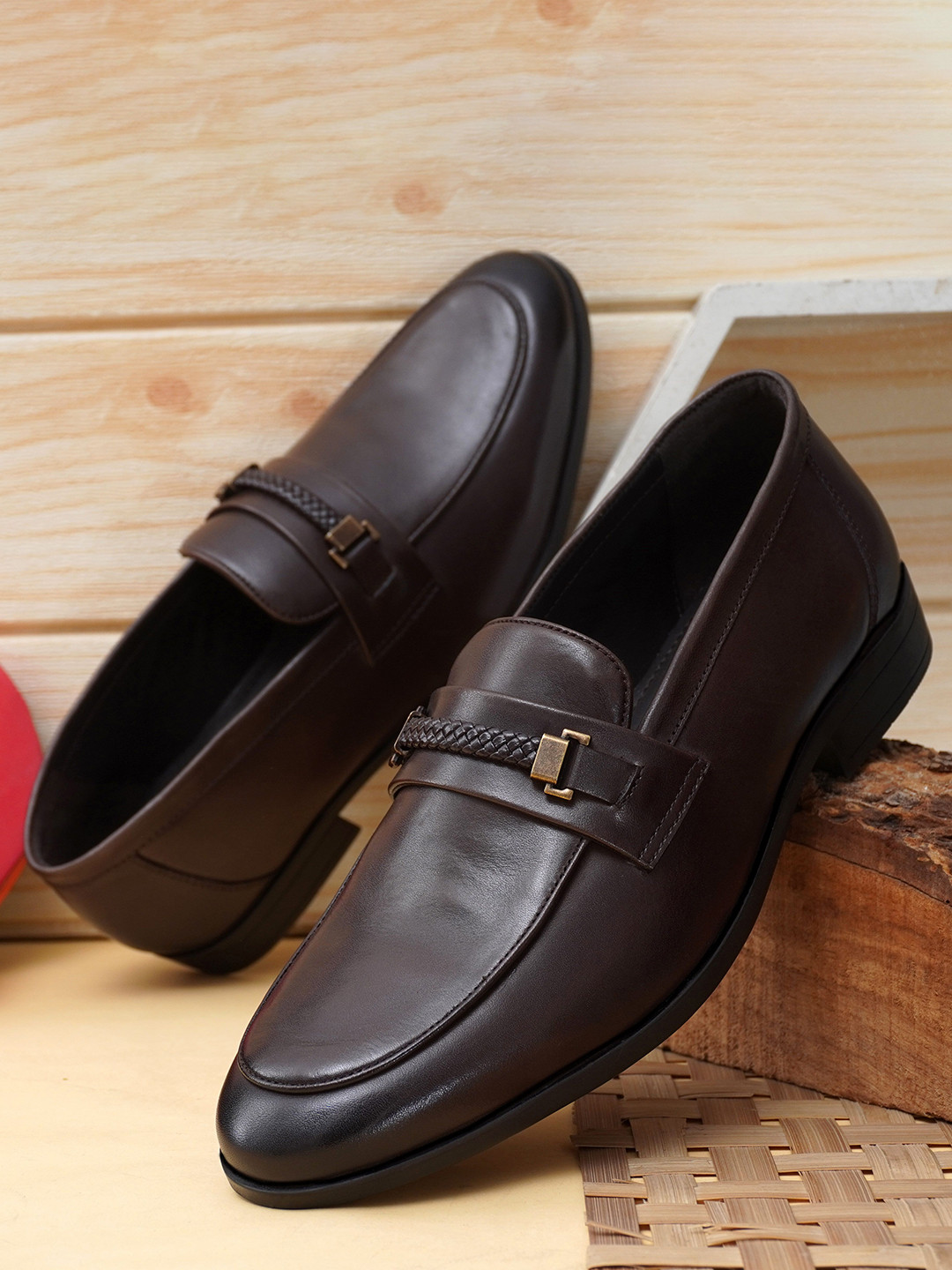 NICO NERINI Men Leather Horsebit Loafers