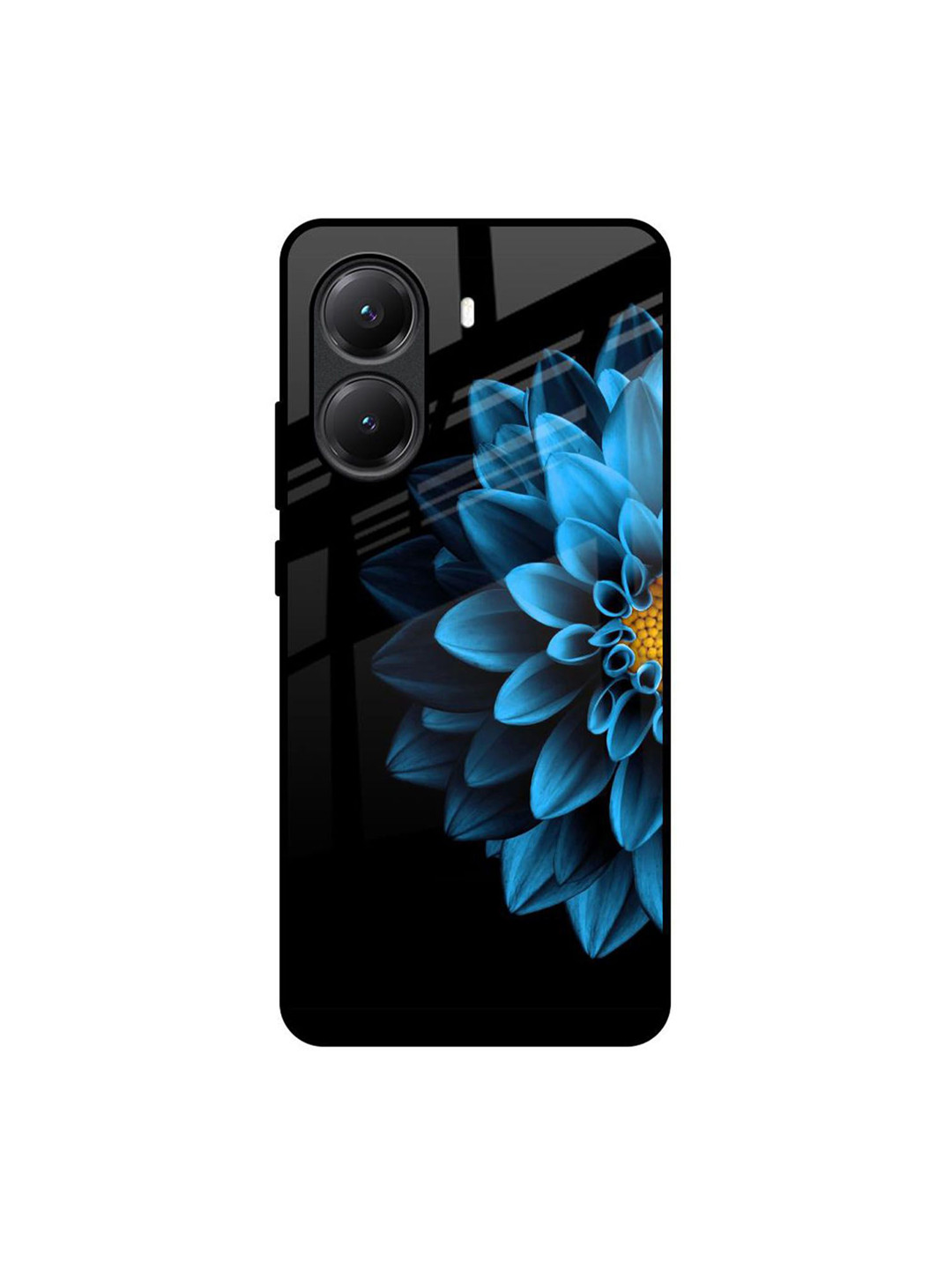 QRIOH Half Blue Flower Floral Poco X7 Pro 5G Impact Resistant Back Case