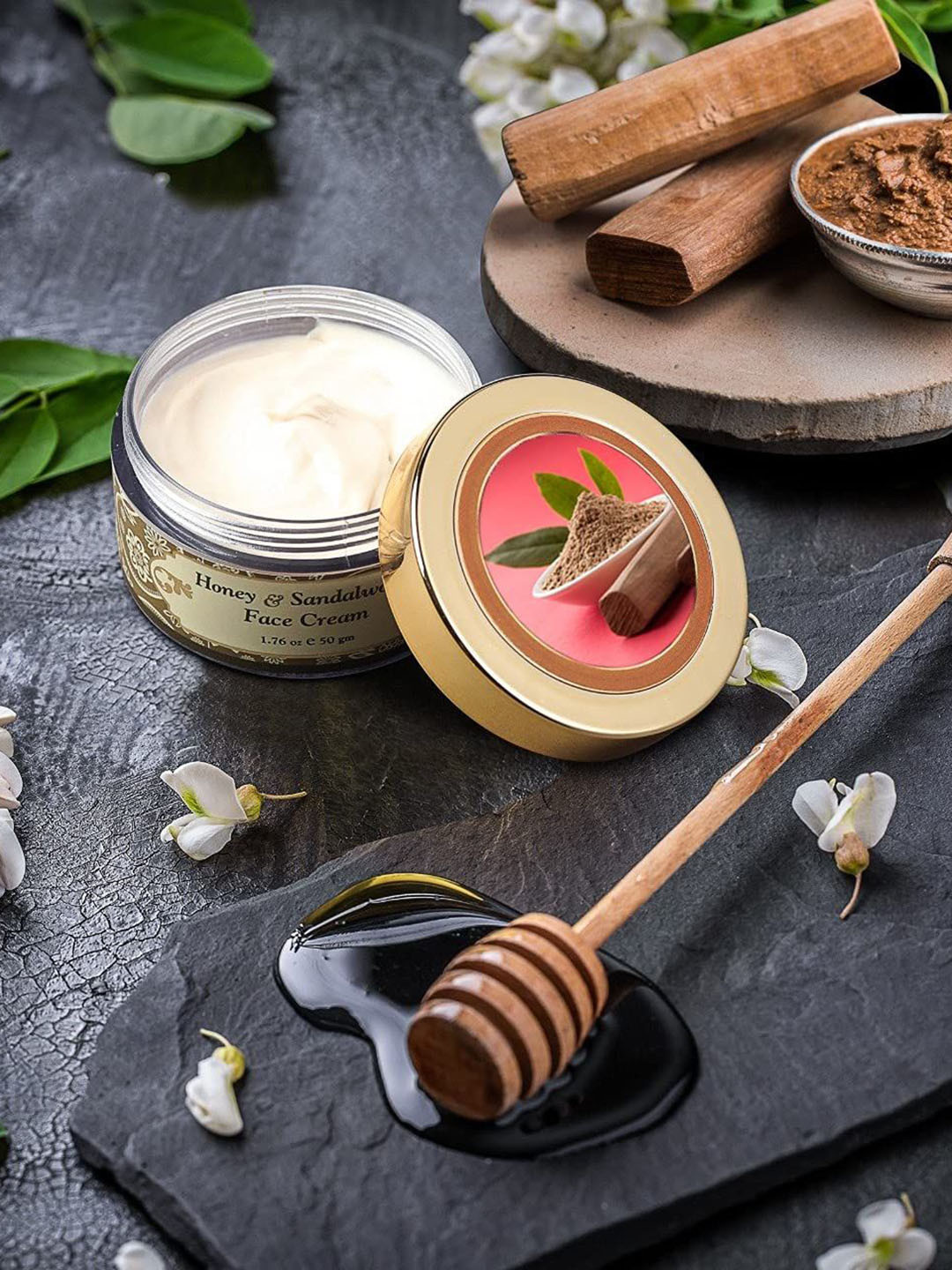 HERBS & GREENS Skin Brightening & Anti-aging Honey & Sandalwood Face Cream- 50 g