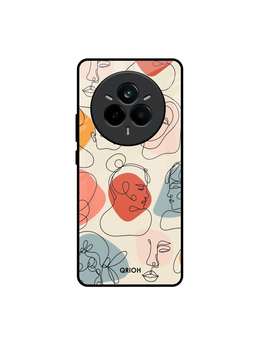 QRIOH Faces Realme 14 Pro 5G Impact Resistant Back Case