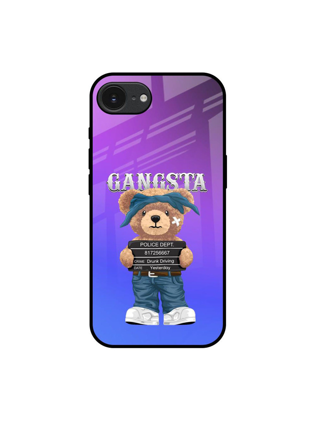QRIOH Gangsta Bear Apple iPhone 16e Impact Resistant Back Case