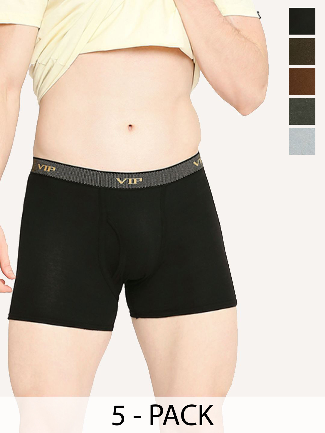 VIP Pack Of 3 Assorted Cotton Lightweight Trunks