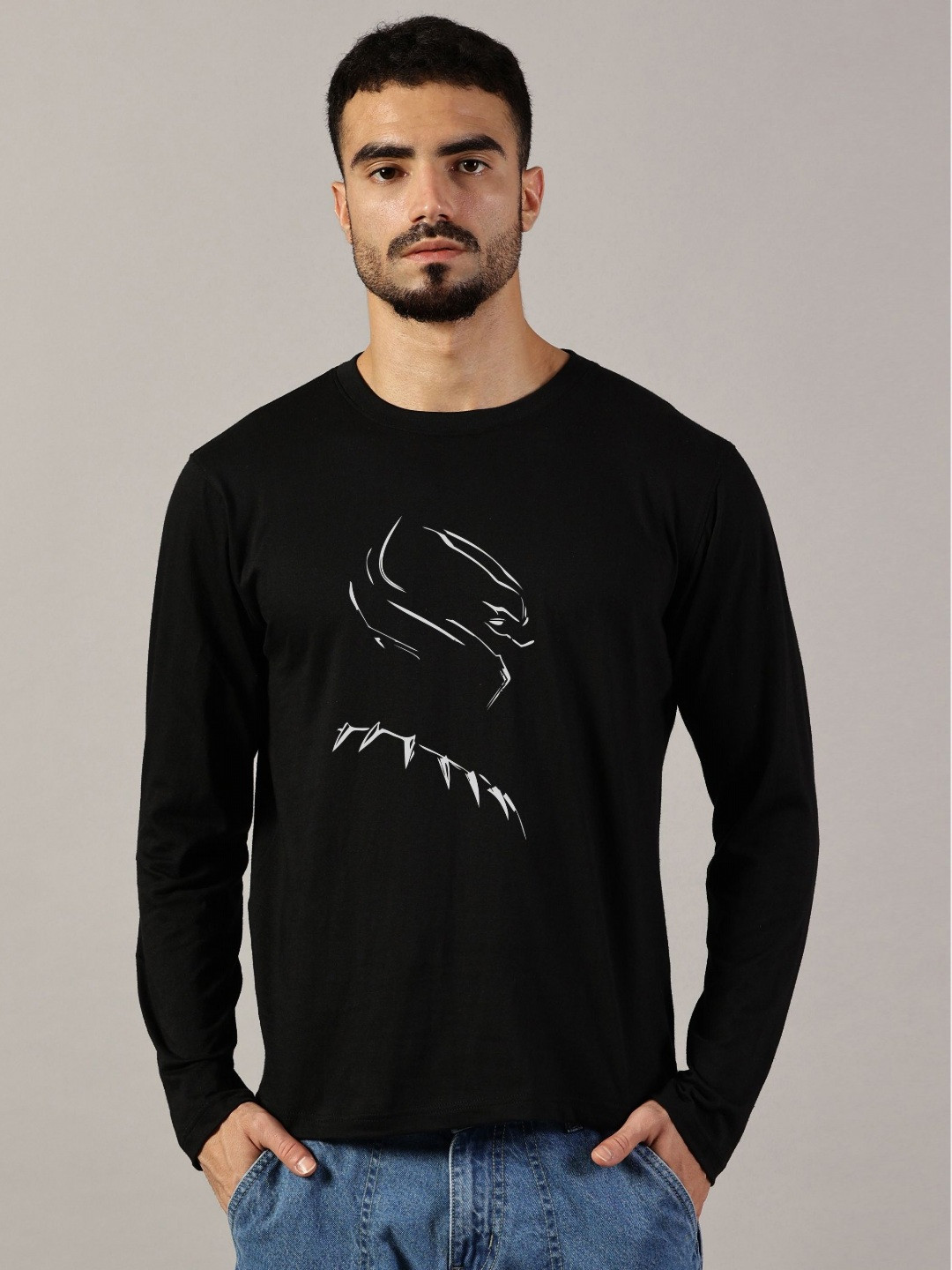 LEON Men Superhero Printed Round Neck Cotton T-shirt