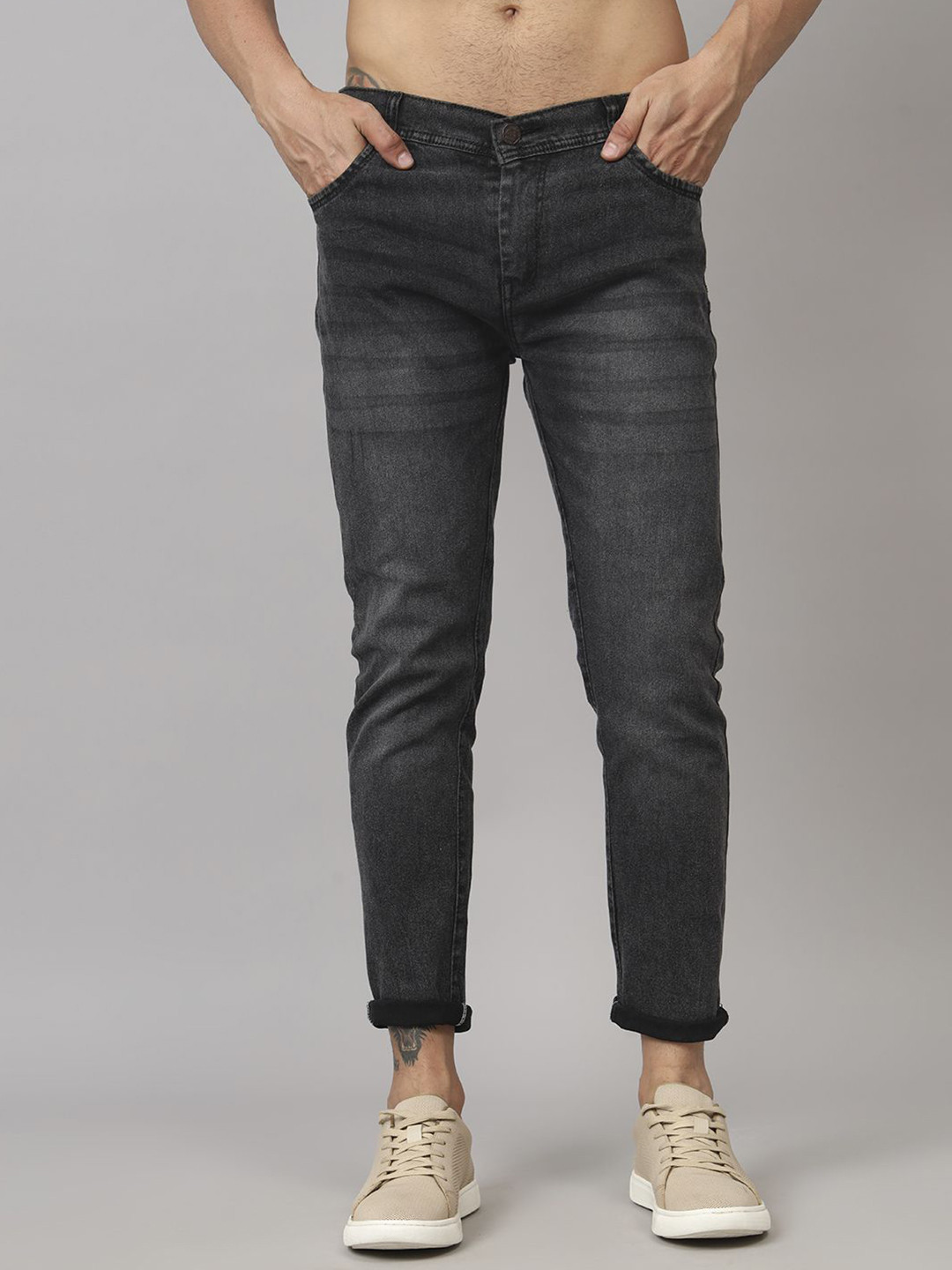 Metronaut Men Classic Mid-Rise Tapered Fit Clean Look Jeans
