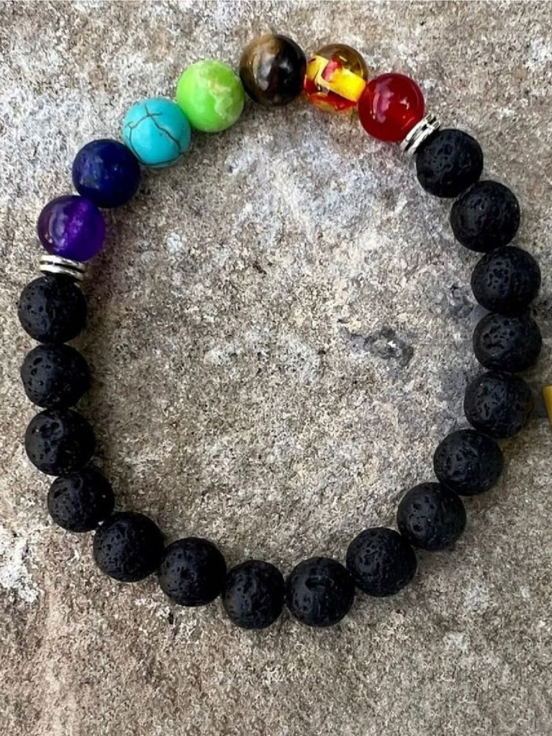 Crazy Fashion Healing Chakra Stone Beaded Elasticated Bracelet