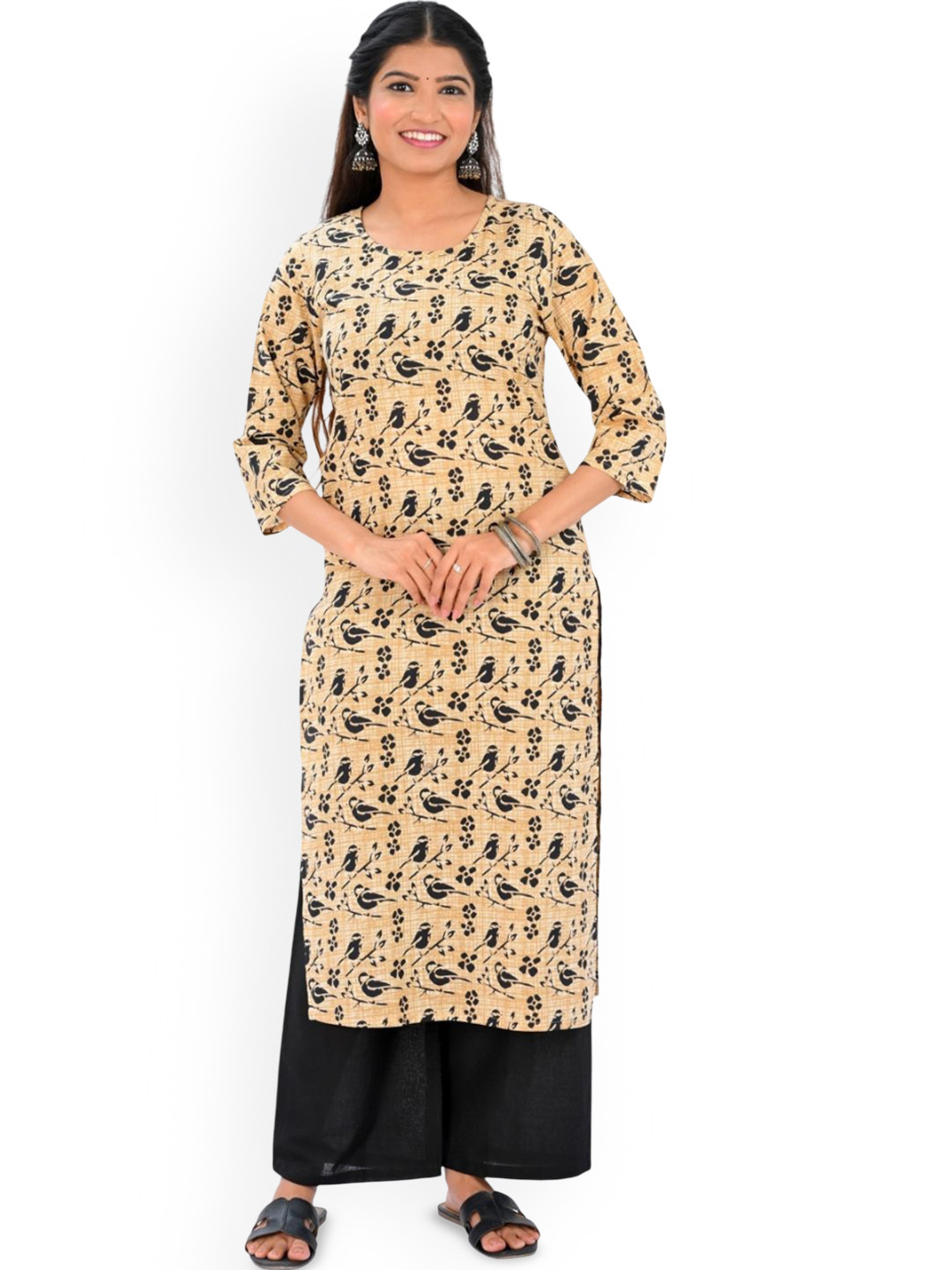 30 Looks Women Printed Regular Pure Cotton Kurta with Palazzos
