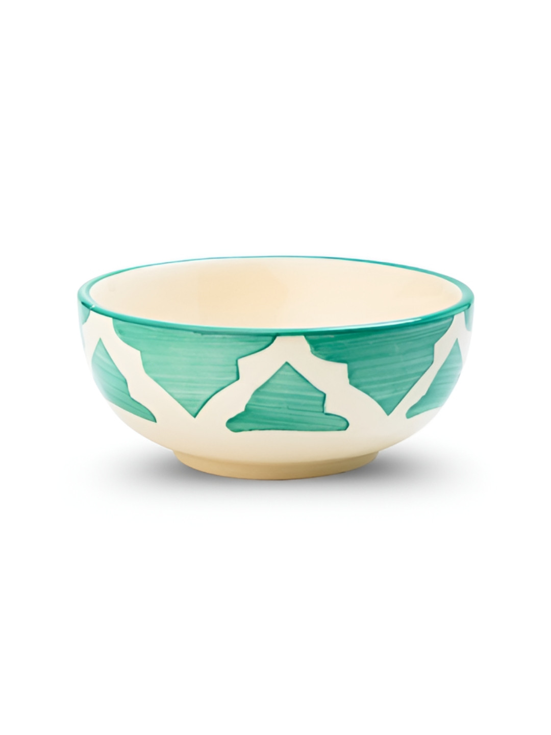 YELONA Green And Cream Ceramic Dishwasher and Microwave Safe Serving Bowl