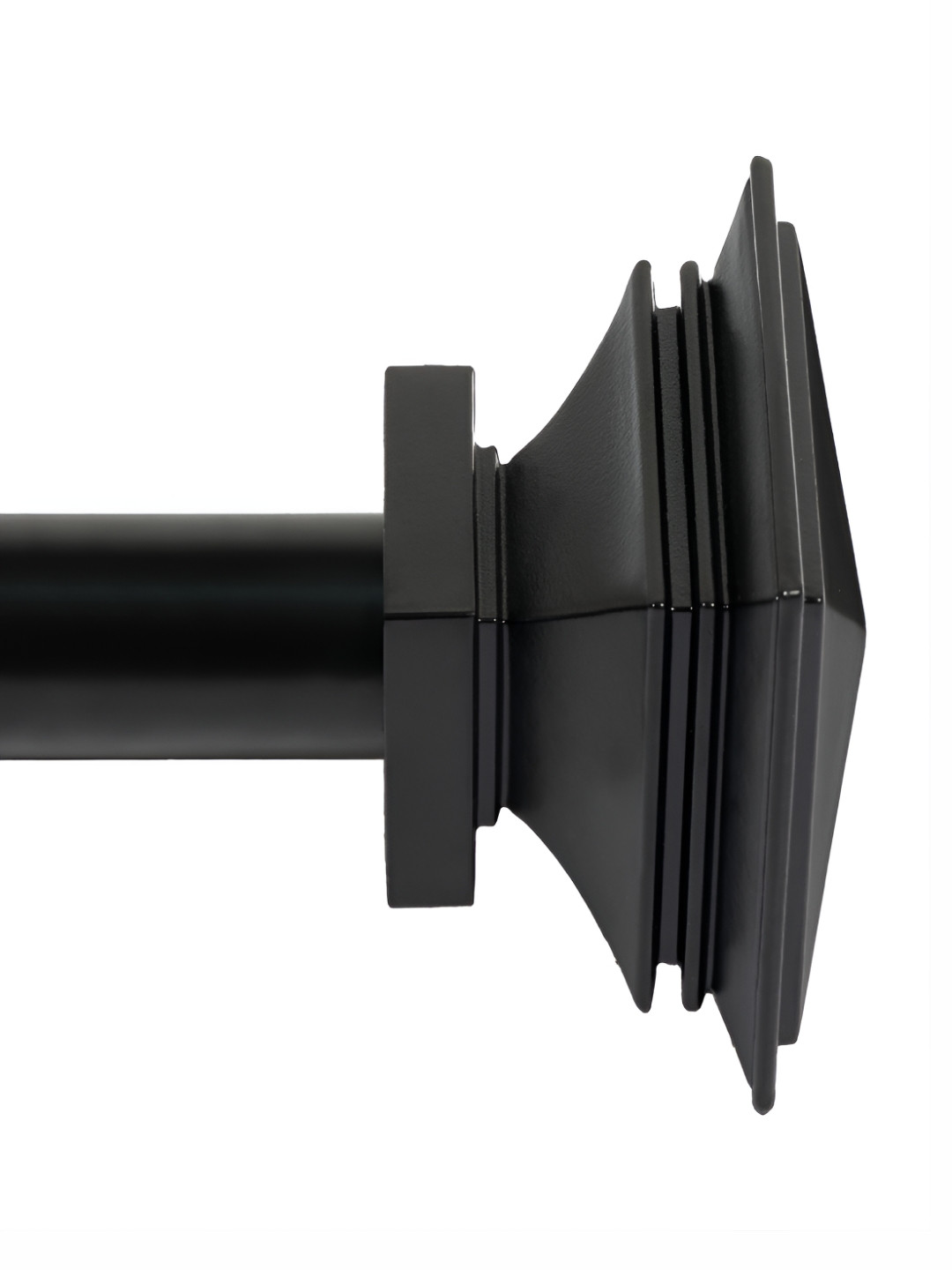 Deco Window Black Matte Wall Mounted Adjustable Curtain Rod & Bracket