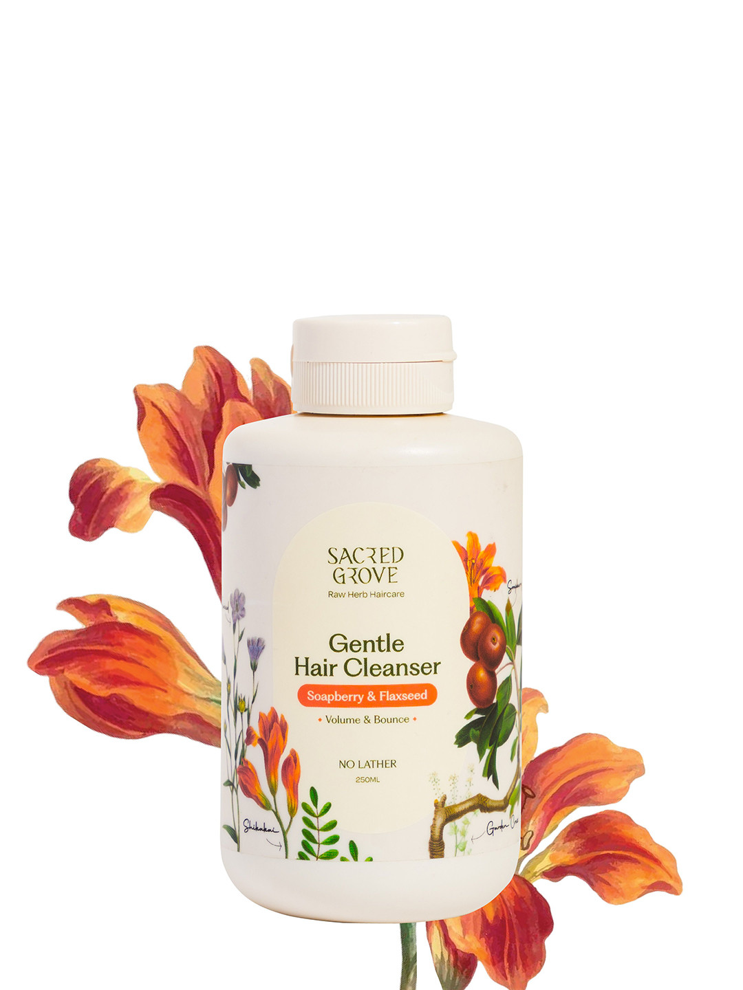 SACRED GROVE Gentle Hair Cleanser With Soapberry & Flaxseed - 250 ml