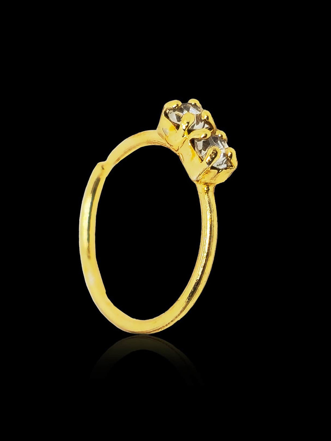 Comet Busters Gold-Plated Artificial Stones Studded Insert Ring Nosepin