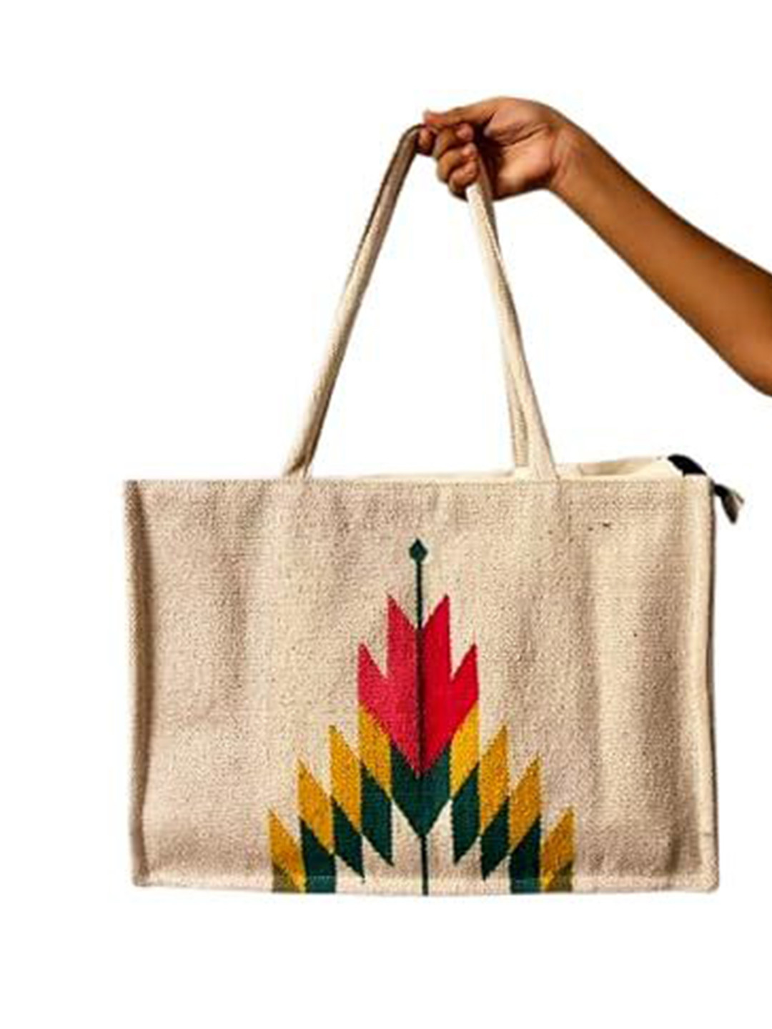 CRAFTINENCE Women Geometric Printed Shopper Cotton Tote Bag