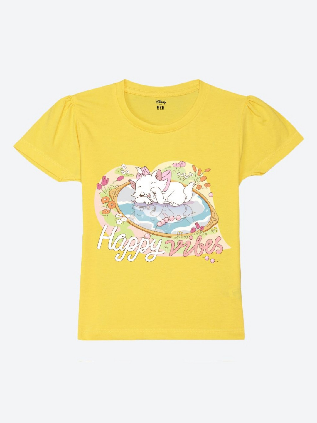 Wear Your Mind Girls Aristocats Graphic Printed Round Neck Cotton T-shirt