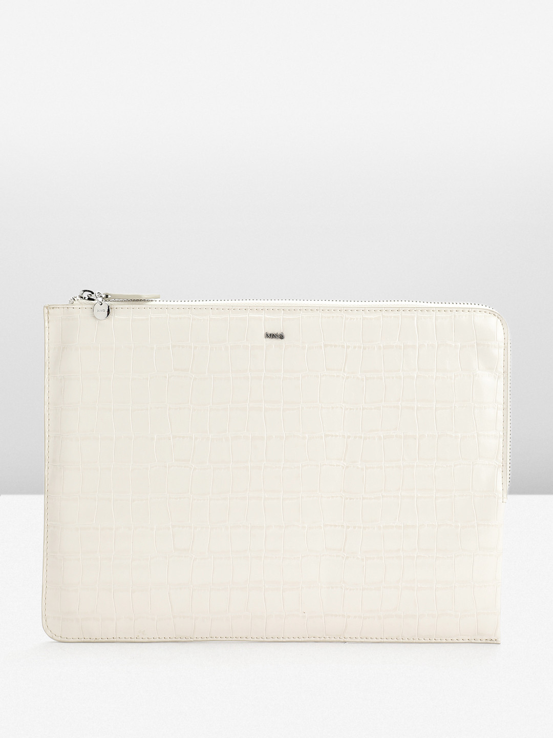 MANGO Women Croc Textured Laptop Sleeve
