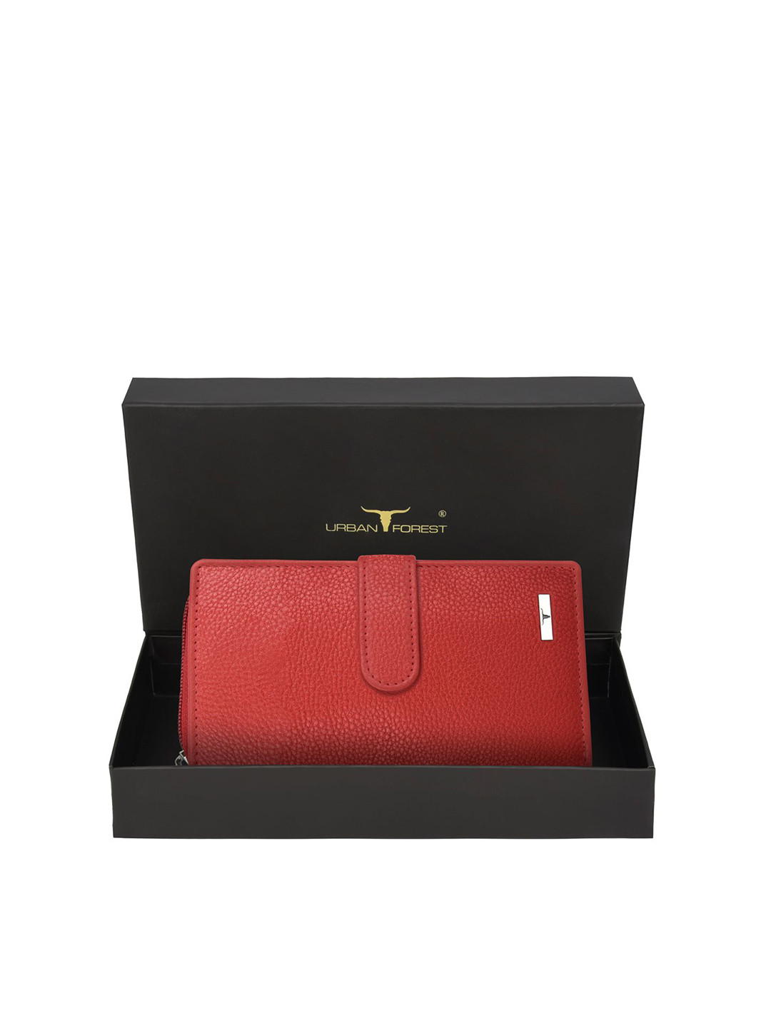 URBAN FOREST Women Zip Detail Leather Two Fold Wallet