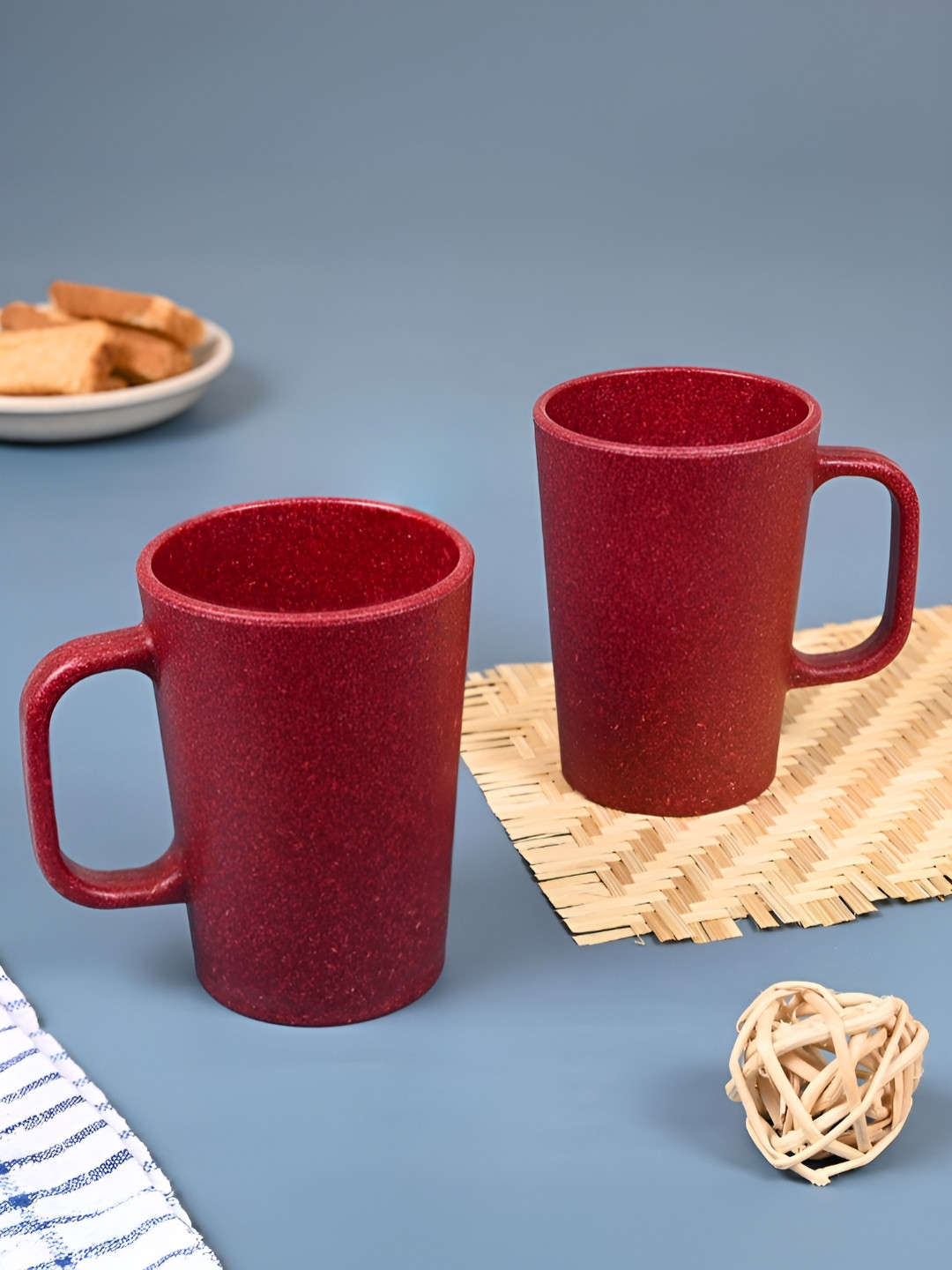 eha Corsica Reiner Coral Textured Biocomposite Microwave Safe 2 Piece Mugs-400ml