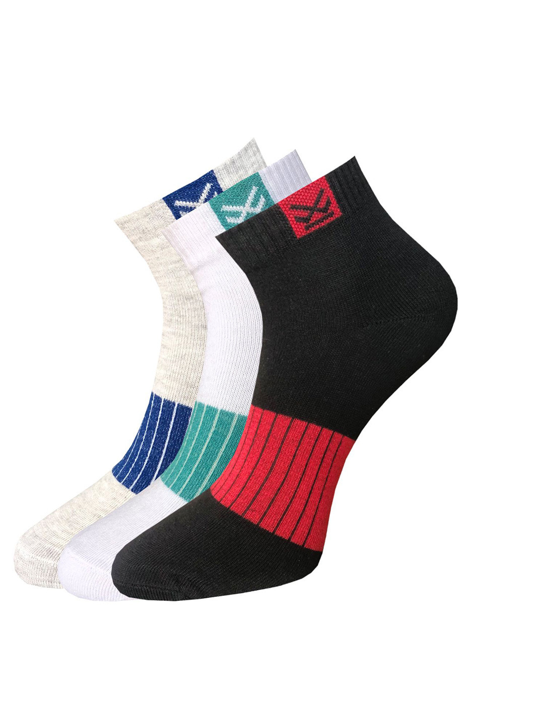 WROGN Men Pack Of 3 Patterned Anti Microbial Assorted Ankle Length Socks
