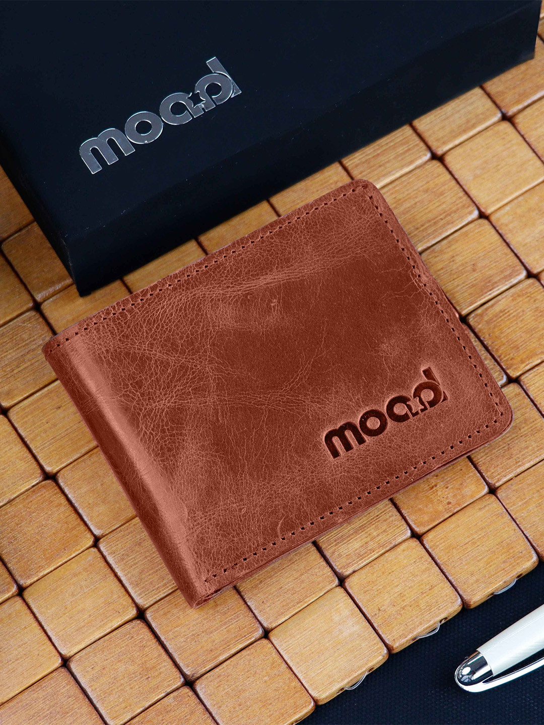 Moaad Men Pack of 4 Typography Printed Two Fold Wallet