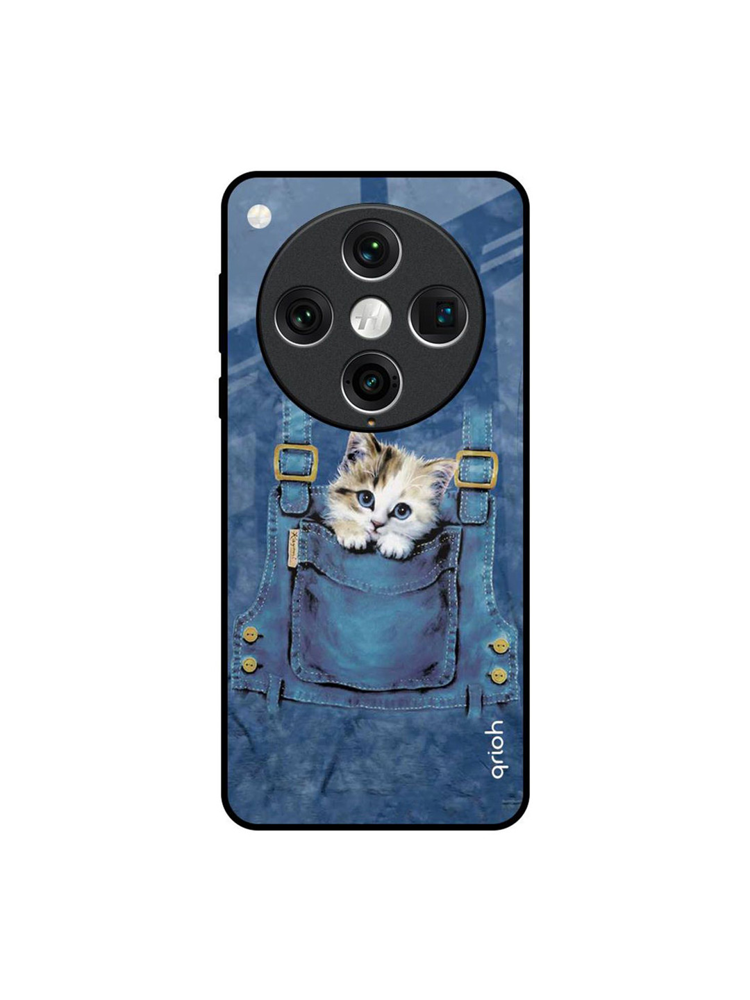 QRIOH Kitty In Pocket Oppo Find X8 Pro Impact Resistant Back Case