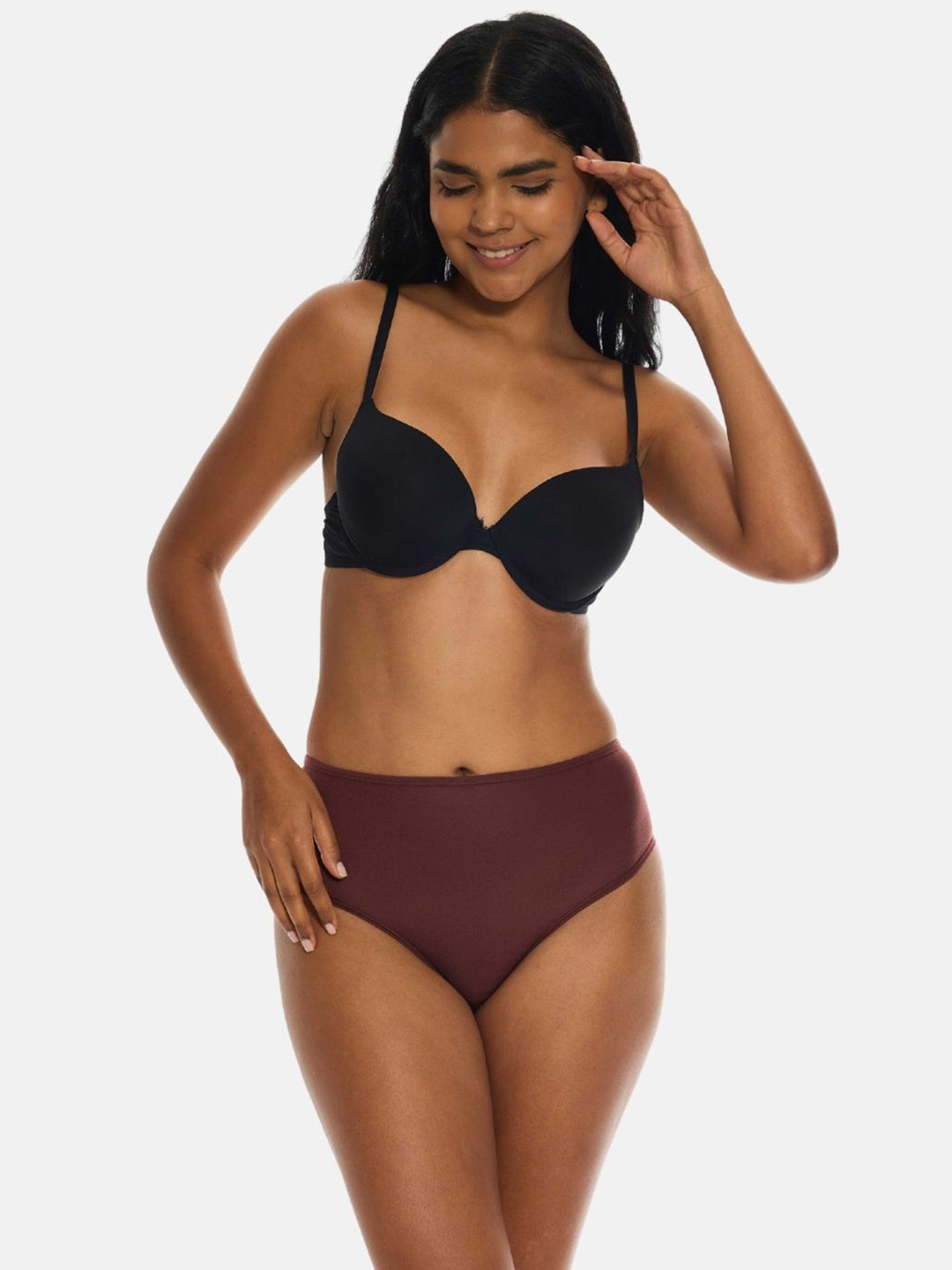 Butt-Chique Women Full Lace Back Coverage Mid-Rise Hipster Panty Brief