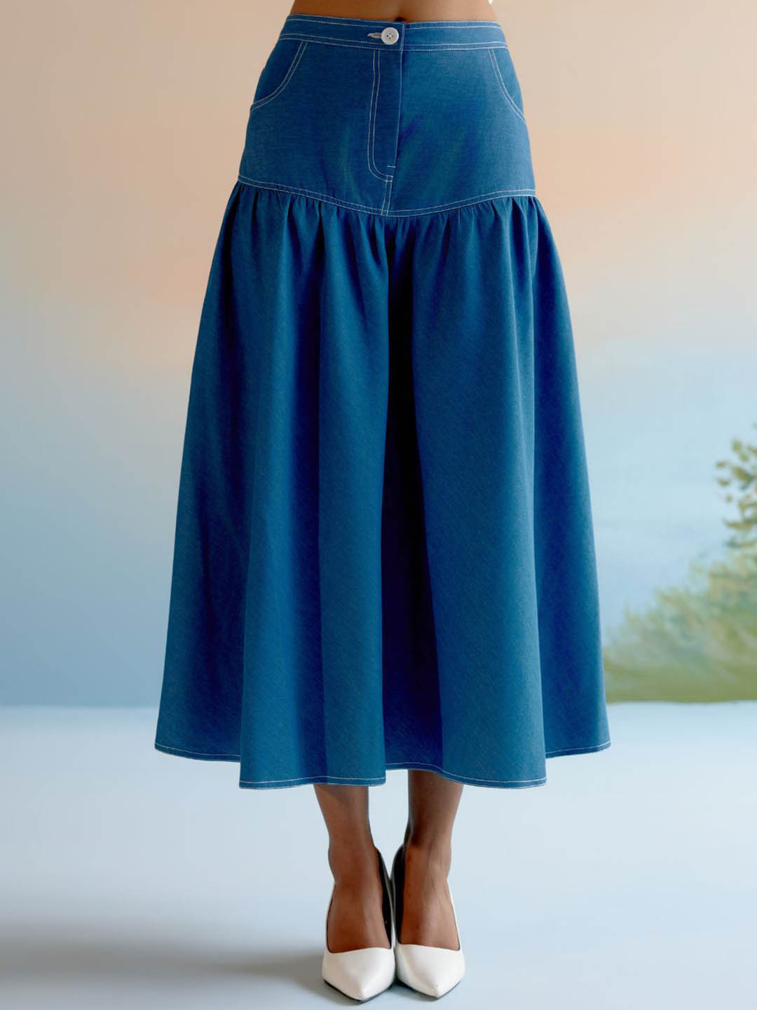 ECHO STUDIO Midi Flared Skirt