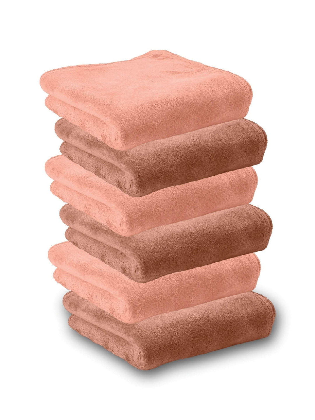 HOUSSE Brown & Rust 6 Pieces Microfiber 450 GSM Ultra Absorbent Quick Dry Face Towels