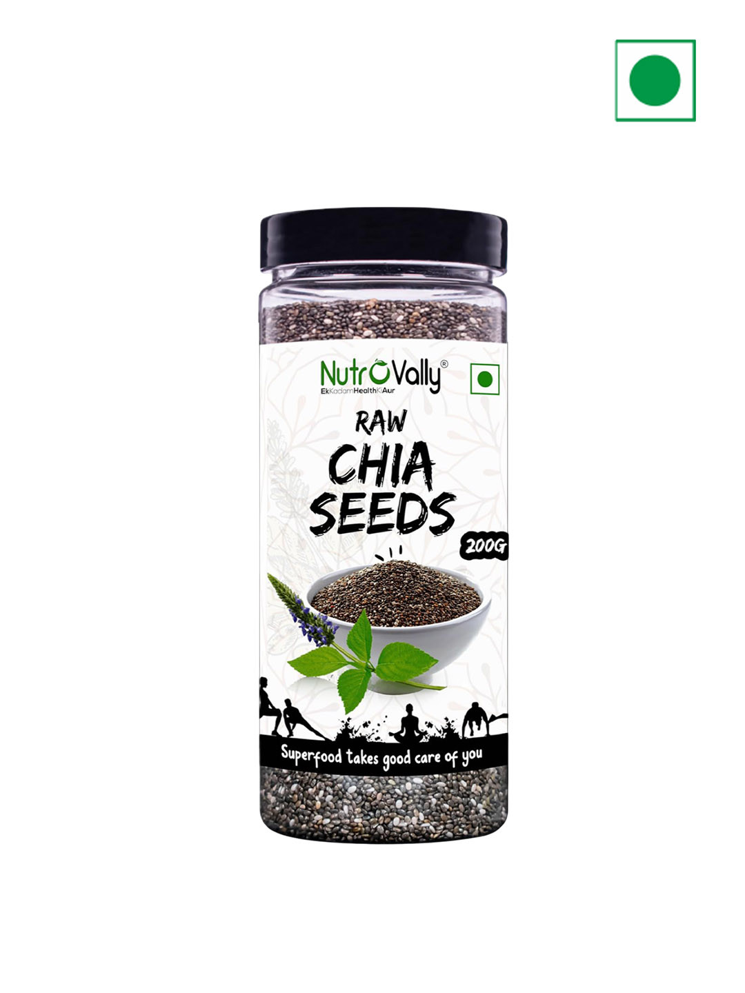 NutroVally Weight Loss & Diet Food Chia Seeds - 200gm