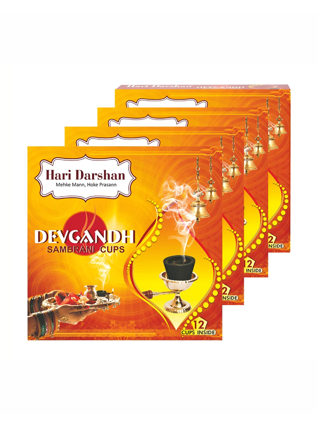 Hari darshan Devgandh Set of 4 Sambrani Cup - 12 Cups Each