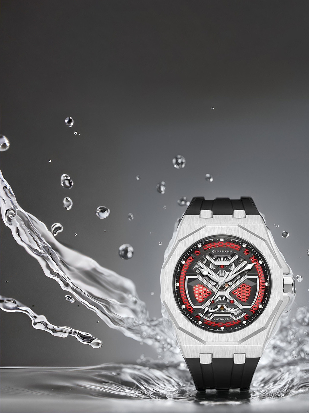 GIORDANO Men Printed Dial & Straps Analogue Automatic Motion Powered Watch GZ-50125-01