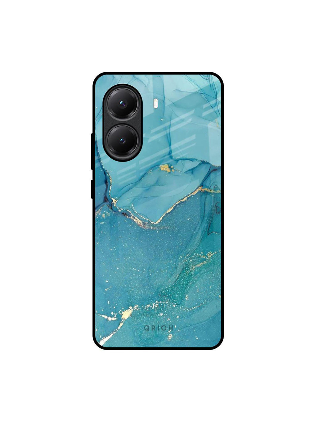 QRIOH Blue Golden Glitter Poco X7 Pro 5G Impact Resistant Back Case